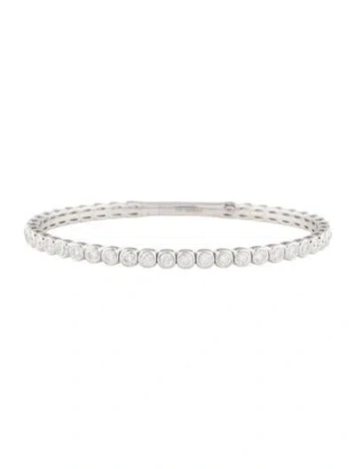 Pre-owned Bracelet 14k 3.80ctw Flexible Diamond Bangle, 7" In Multi