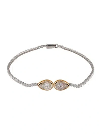 Pre-owned Bracelet 14k 3.80ctw Lab-grown Diamond Link , 7" In Multi