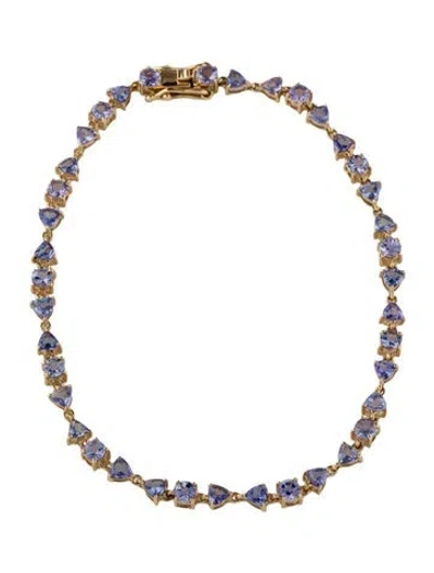 Pre-owned Bracelet 14k 3.81ctw Tanzanite Link , 7.25" In Multi