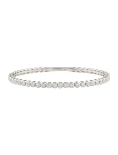 Pre-owned Bracelet 14k 3.83ctw Diamond Flexible Tennis Bangle , 7" In Multi