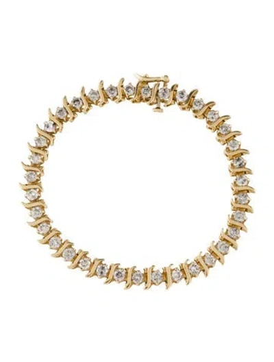Pre-owned Bracelet 14k 3.85ctw Diamond Link , 7" In Multi