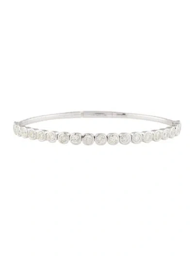 Pre-owned Bracelet 14k 3.86ctw Diamond Flexible Bangle, 7" In Multi