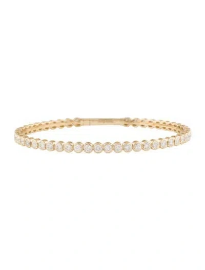 Pre-owned Bracelet 14k 3.92ctw Diamond Flexible Tennis Bangle , 7" In Multi