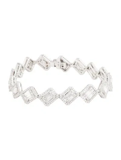 Pre-owned Bracelet 14k 4.00ctw Diamond Station , 7" In Multi