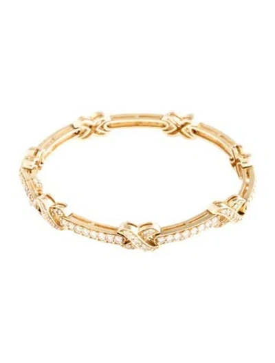 Pre-owned Bracelet 14k 4.00ctw Diamond 'x' Link , 6.75" In Multi