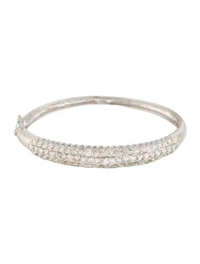 Pre-owned Bracelet 14k 4.01ctw Diamond Hingle Bangle , 6.5" In Multi