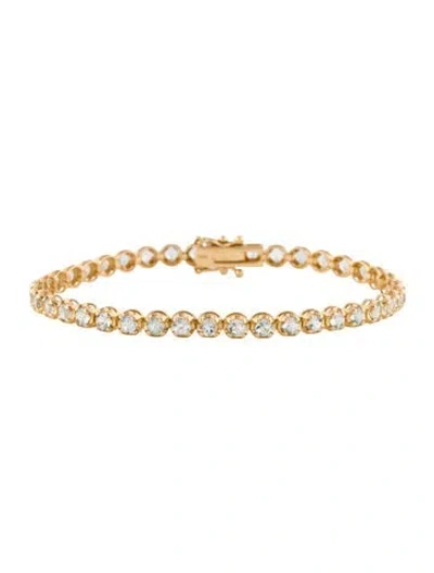 Pre-owned Bracelet 14k 4.06ct Aquamarine Tennis , 7" In Multi