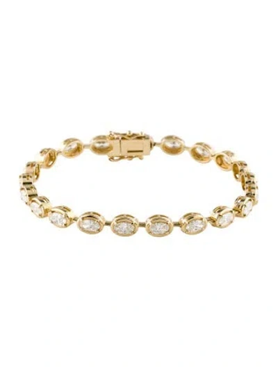 Pre-owned Bracelet 14k 4.20ctw Lab-grown Diamond Link , 6.75" In Multi