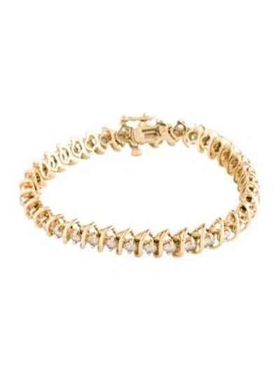 Pre-owned Bracelet 14k 4.32ctw Diamond Tennis , 6.75" In Multi