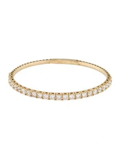 Pre-owned Bracelet 14k 4.36ctw Diamond Flexible Bangle , 6.75" In Multi