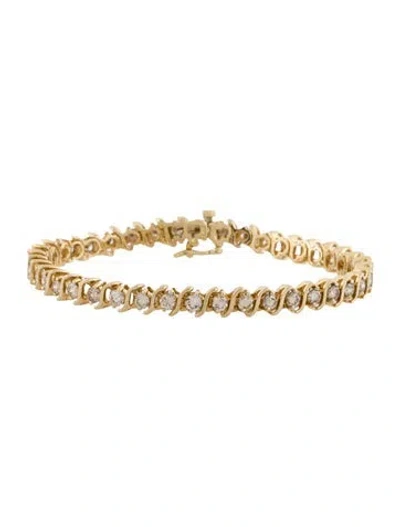 Pre-owned Bracelet 14k 4.40ctw Diamond Line , 7" In Multi