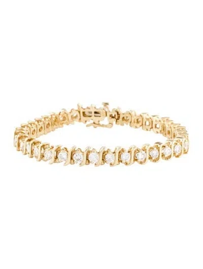 Pre-owned Bracelet 14k 4.55ctw Diamond Tennis , 6.5" In Multi