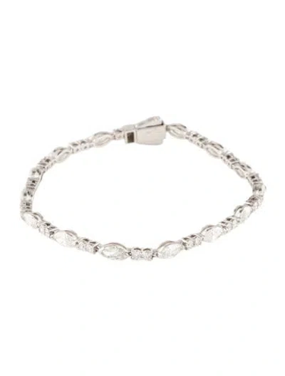Pre-owned Bracelet 14k 4.71ctw Lab-grown Diamond Link , 6.75" In Multi