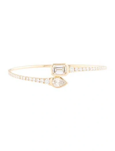 Pre-owned Bracelet 14k 4.72ctw Lab-grown Diamond Cuff , 6.75" In Multi
