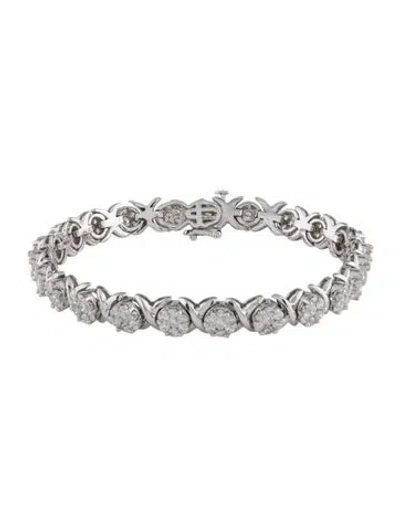 Pre-owned Bracelet 14k 4.88ctw Diamond Link , 7" In Multi