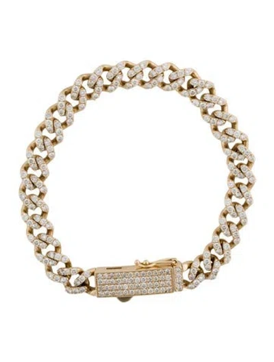 Pre-owned Bracelet 14k 4.89ctw Diamond Cuban Link , 7" In Multi