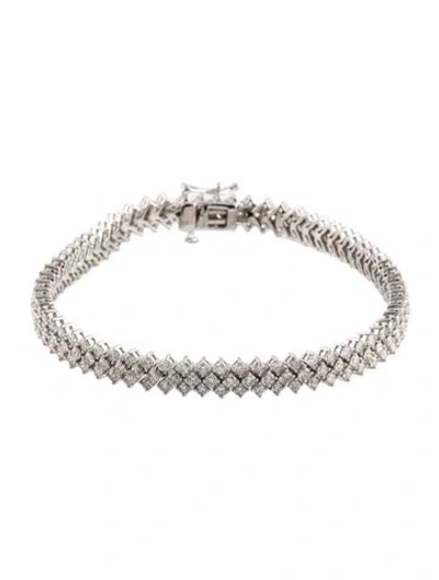 Pre-owned Bracelet 14k 5.00ctw Diamond Chevron Link , 7" In Multi