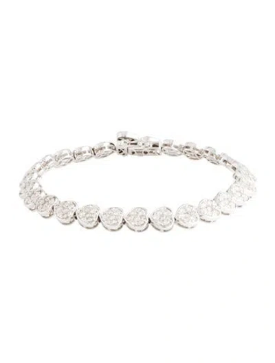 Pre-owned Bracelet 14k 5.00ctw Diamond Heart Motif Tennis , 7.25" In Multi