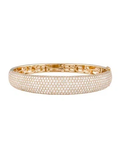 Pre-owned Bracelet 14k 5.00ctw Diamond Hinged Bangle, 6.5" In Multi