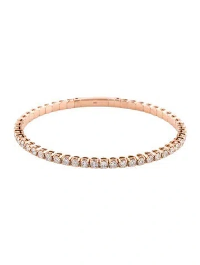 Pre-owned Bracelet 14k 5.00ctw Lab-grown Diamond Flexible Bangle , 7" In Multi