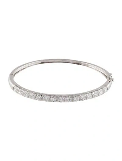 Pre-owned Bracelet 14k 5.00ctw Lab-grown Diamond Hinged Bangle , 7" In Multi