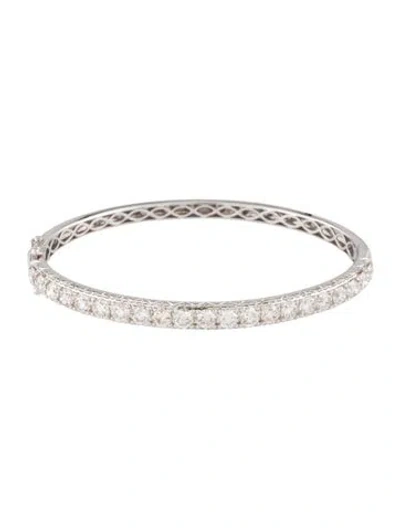 Pre-owned Bracelet 14k 5.04ctw Diamond Hinged Bangle , 7" In Multi