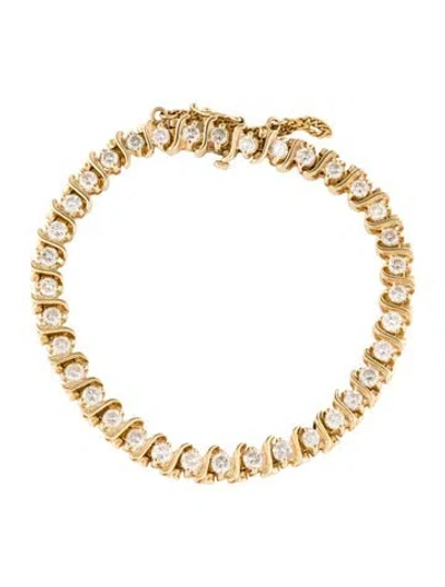 Pre-owned Bracelet 14k 5.04ctw Diamond Tennis , 8.25" In Multi