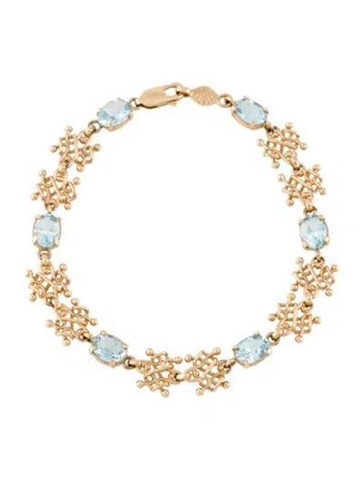 Pre-owned Bracelet 14k 5.07ctw Topaz Station , 6.75" In Multi