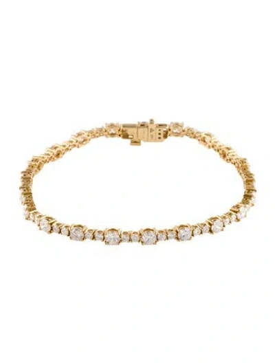 Pre-owned Bracelet 14k 5.09ctw Diamond Link , 7" In Multi