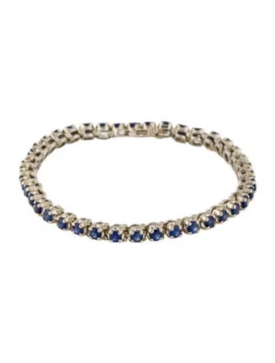 Pre-owned Bracelet 14k 5.20ctw Sapphire Link , 7" In Multi