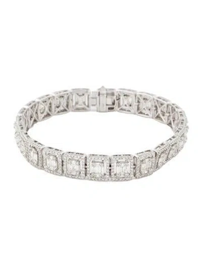 Pre-owned Bracelet 14k 5.25ctw Diamond Halo Set, 7" In Multi