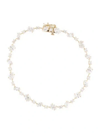 Pre-owned Bracelet 14k 5.27ctw Lab-grown Diamond Station , 7" In Multi