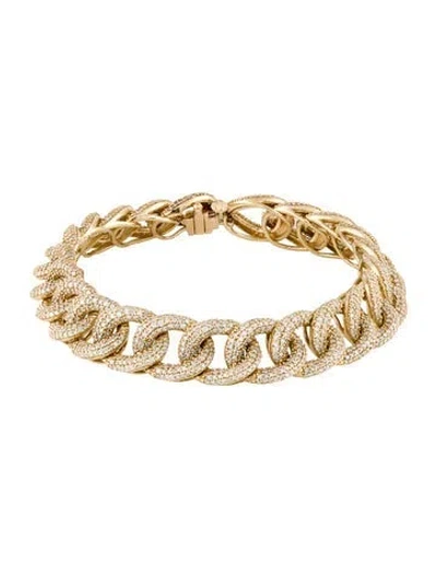 Pre-owned Bracelet 14k 5.52ctw Diamond Curb Link , 6.75" In Multi