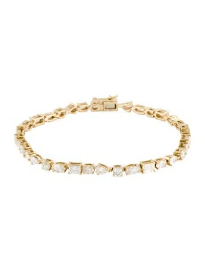 Pre-owned Bracelet 14k 5.62ctw Diamond Mixed-cut Tennis, 7" In Multi