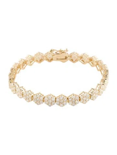 Pre-owned Bracelet 14k 5.67ctw Diamond Station , 6.5" In Multi