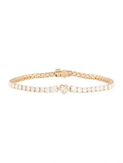 Pre-owned Bracelet 14k 5.67ctw Lab-grown Diamond Tennis , 6.75" In Multi