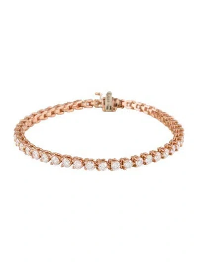 Pre-owned Bracelet 14k 5.70ctw Lab-grown Diamond Tennis , 6.75" In Multi