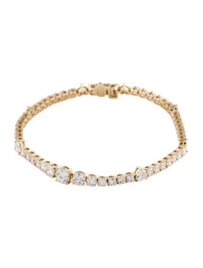 Pre-owned Bracelet 14k 5.72ctw Lab-grown Diamond Graduated Heart Tennis  W/ Tags, 7" In Multi