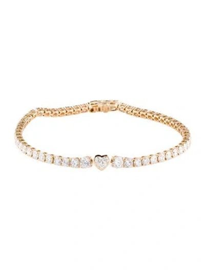 Pre-owned Bracelet 14k 5.85ctw Lab-grown Diamond Tennis , 7" In Multi