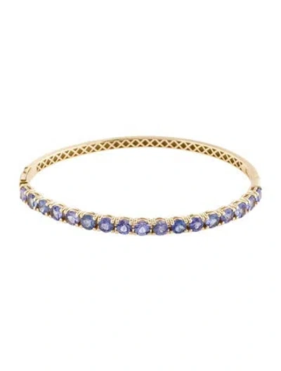 Pre-owned Bracelet 14k 5.95ctw Tanzanite Bangle, 6.75" In Multi