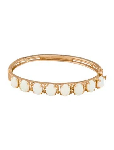 Pre-owned Bracelet 14k 5.97ctw Opal Hinged Bangle, 6.5" In Multi