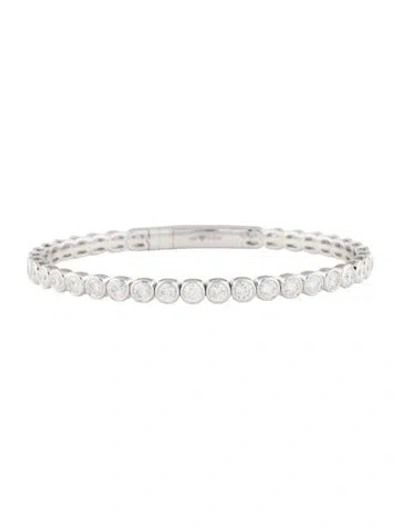 Pre-owned Bracelet 14k 6.09ctw Diamond Flexible Bangle, 7" In Multi