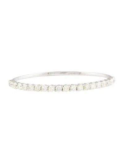 Pre-owned Bracelet 14k 6.14ctw Diamond Flexible Bangle , 7" In Multi