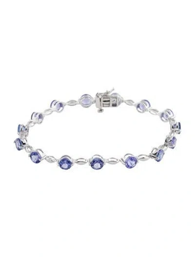 Pre-owned Bracelet 14k 6.30ctw Tanzanite Station , 7" In Multi