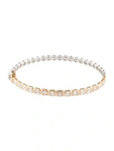 Pre-owned Bracelet 14k 6.69ctw Lab-grown Diamond Eternity Bangle , 6.75" In Multi