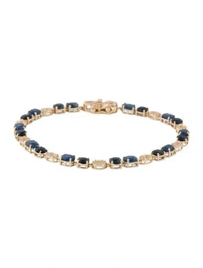 Pre-owned Bracelet 14k 6.70ctw Sapphire Tennis , 6.75" In Multi