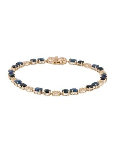 Pre-owned Bracelet 14k 6.70ctw Sapphire Tennis , 6.75" In Multi