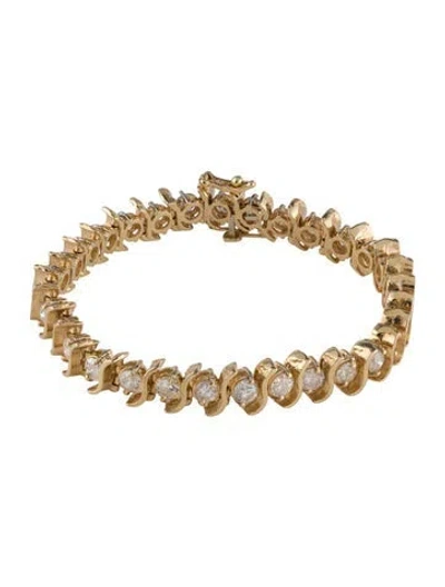 Pre-owned Bracelet 14k 7.13ctw Diamond Link , 6.75" In Multi