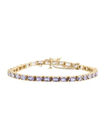Pre-owned Bracelet 14k 7.49ctw Tanzanite Tennis , 6.75" In Multi