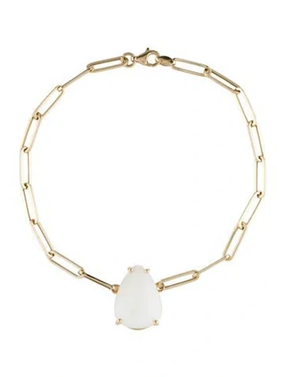 Pre-owned Bracelet 14k 7.60ct Opal Solitaire Station , 7.5" In Multi